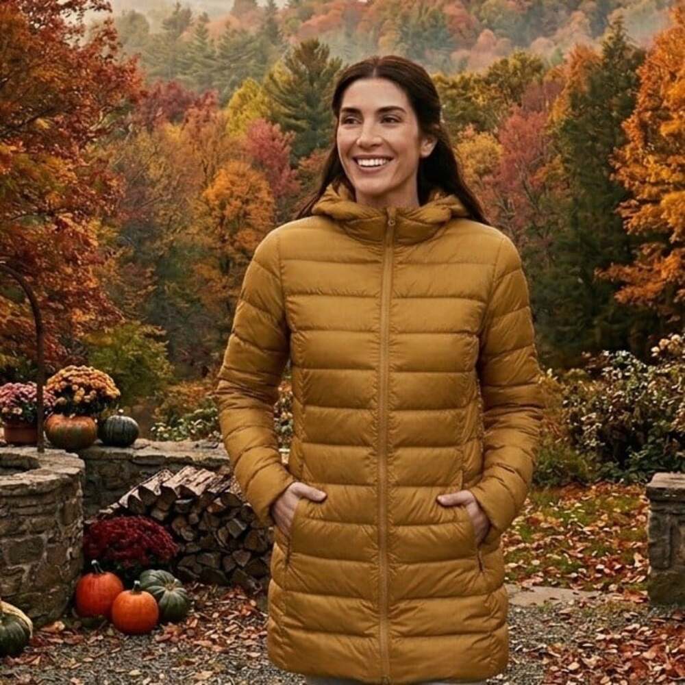 Eddie Bauer Sz 2X CirrusLite Down Fill Puffer Womens Jacket 650 Bronze Hooded